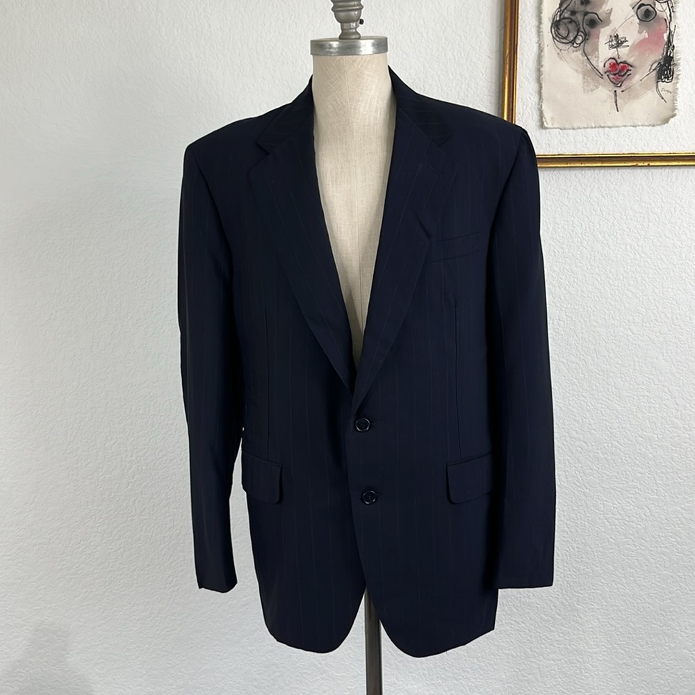 Salvatore Ferragamo Wool Solid 2 Button Suit Jack… - image 1